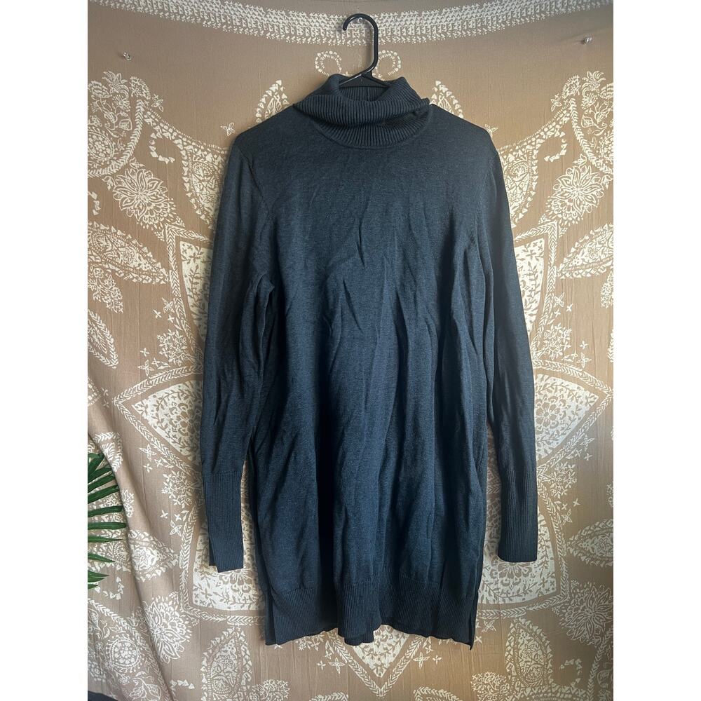 Peruvian Connection Navy Blue Turtleneck Tunic